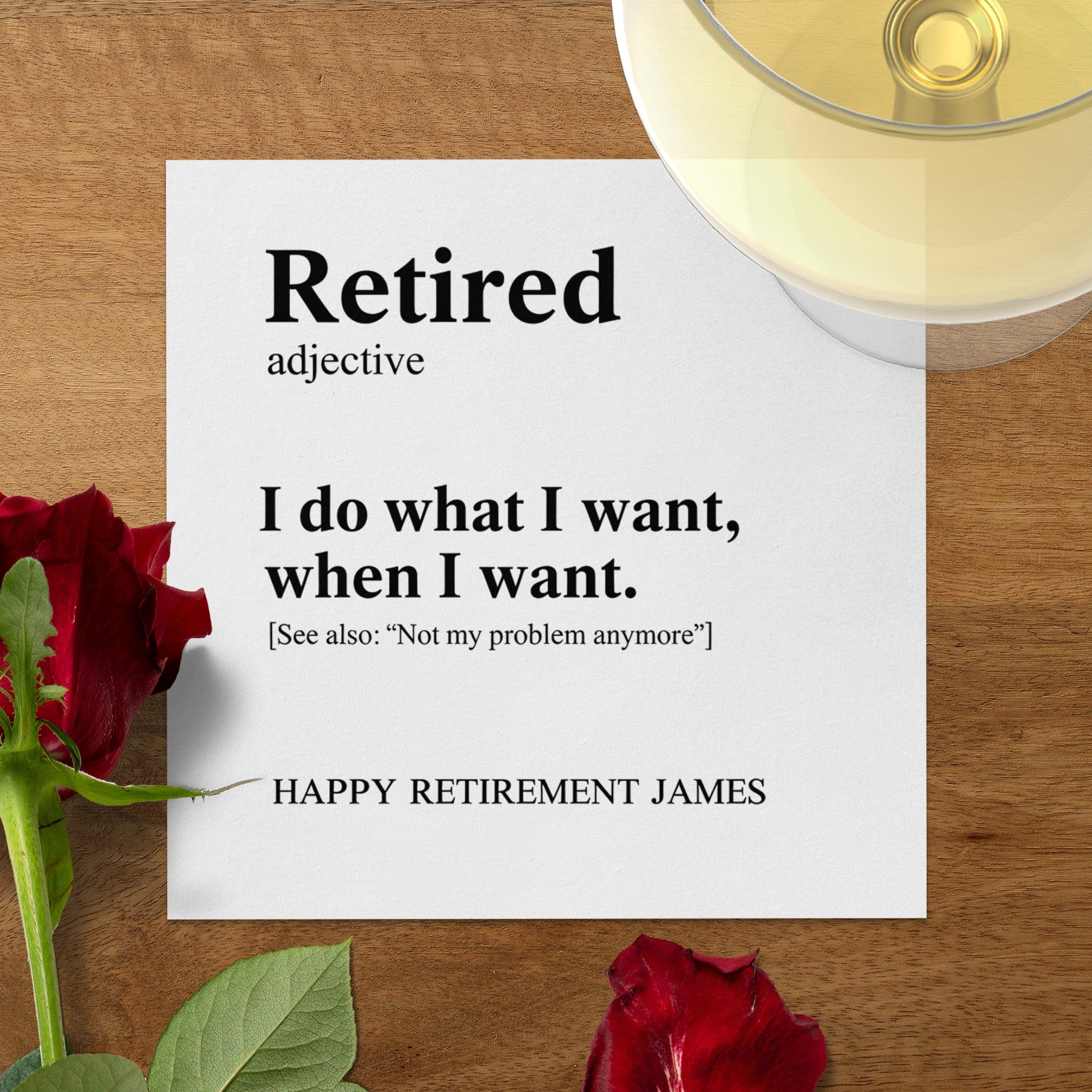 Funny Retirement Napkin, Retired Adjective Definition, Retirement Gift Napkin, Gift for Retiree, Retirement Party Favor, Retirement James
