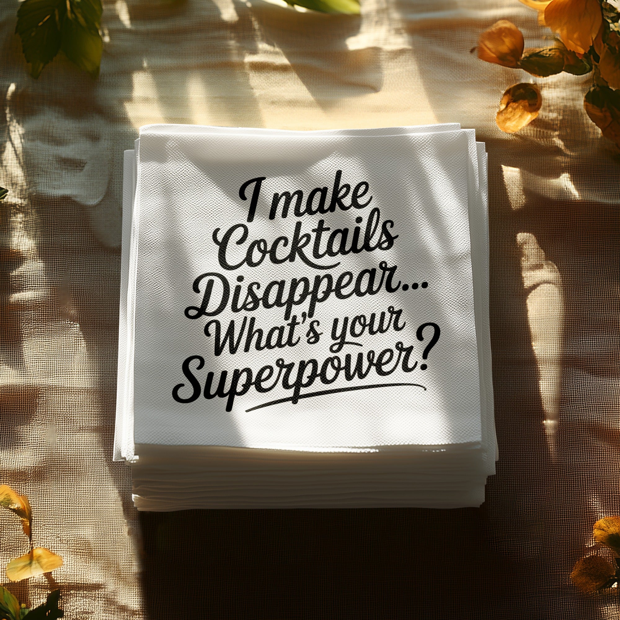 Cocktail Disappear Napkins, Funny Superpower Napkin, Party Napkins, Cocktail Hour, Drink Napkins, Bar Napkin, Party Decor, Napkin