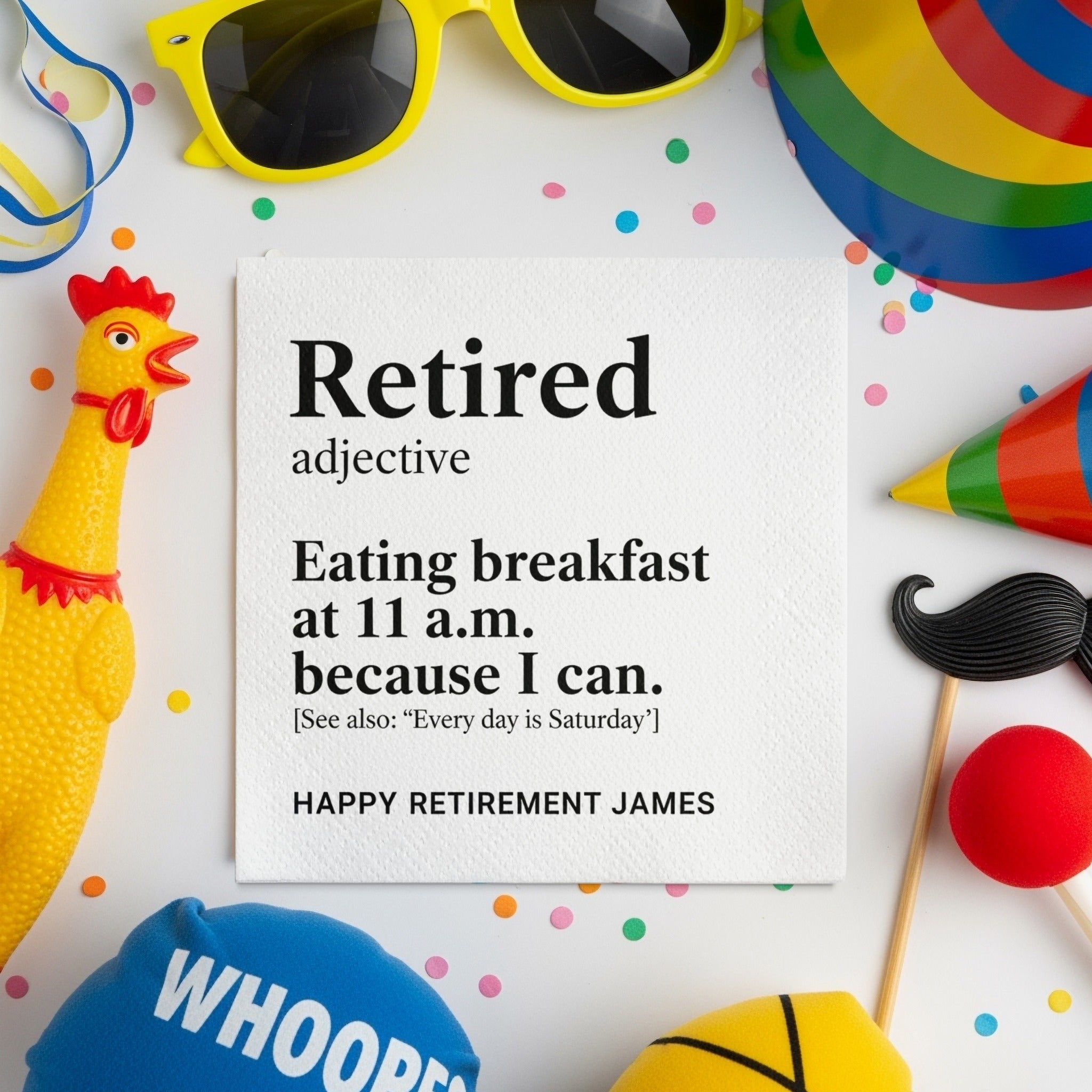 Retired Definition Napkin, Funny Retirement Gift Napkin, Retirement Party Napkin, Happy Retirement James Napkin