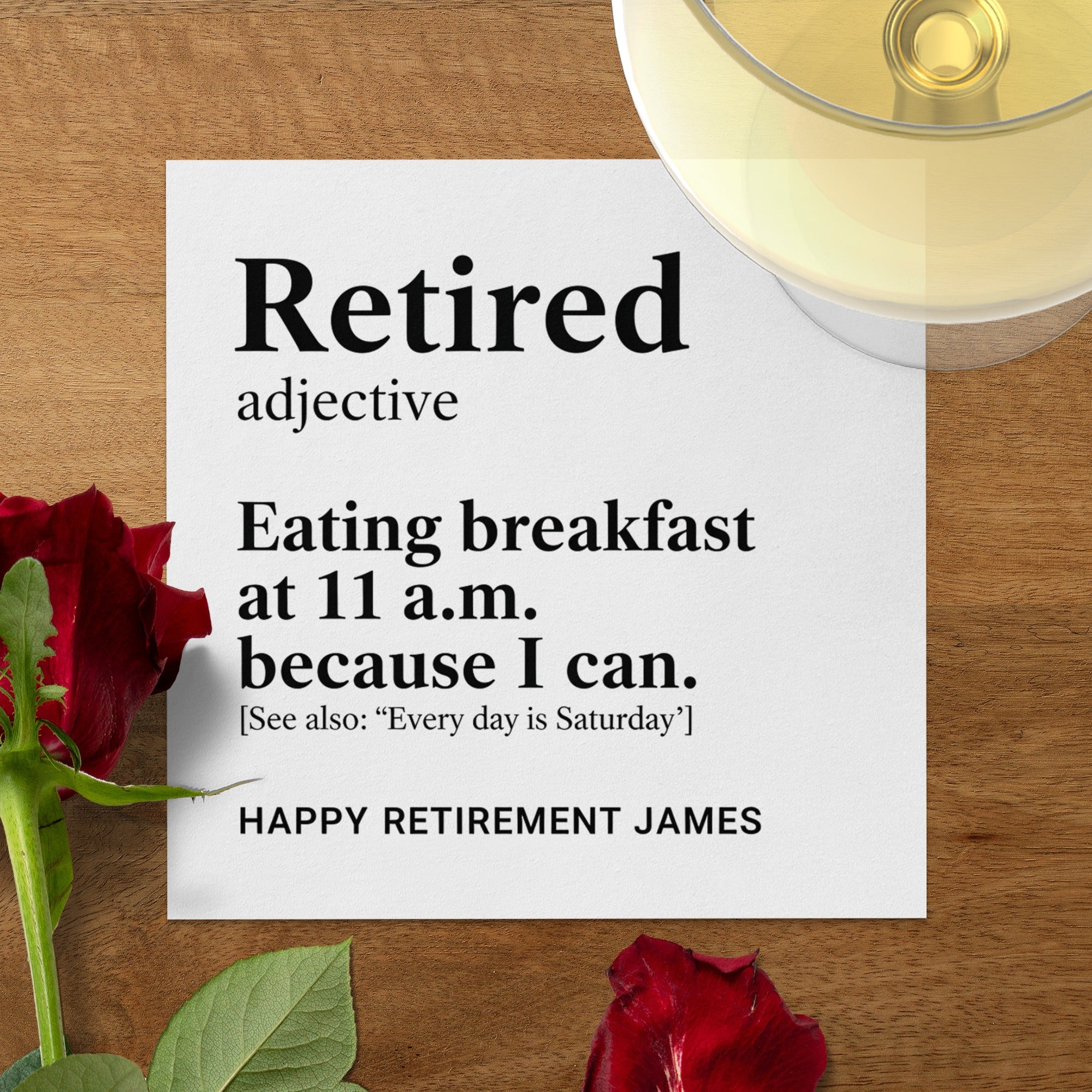 Retired Definition Napkin, Funny Retirement Gift Napkin, Retirement Party Napkin, Happy Retirement James Napkin
