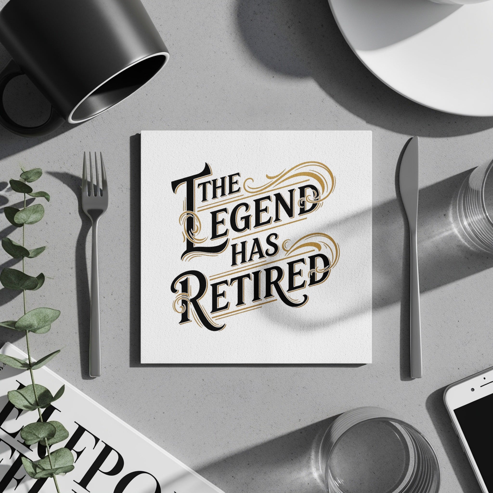 The Legend Has Retired Napkin, Retirement Party Decor, Farewell Napkins, Retirement Celebration, Retirement Gift, Retirement Theme
