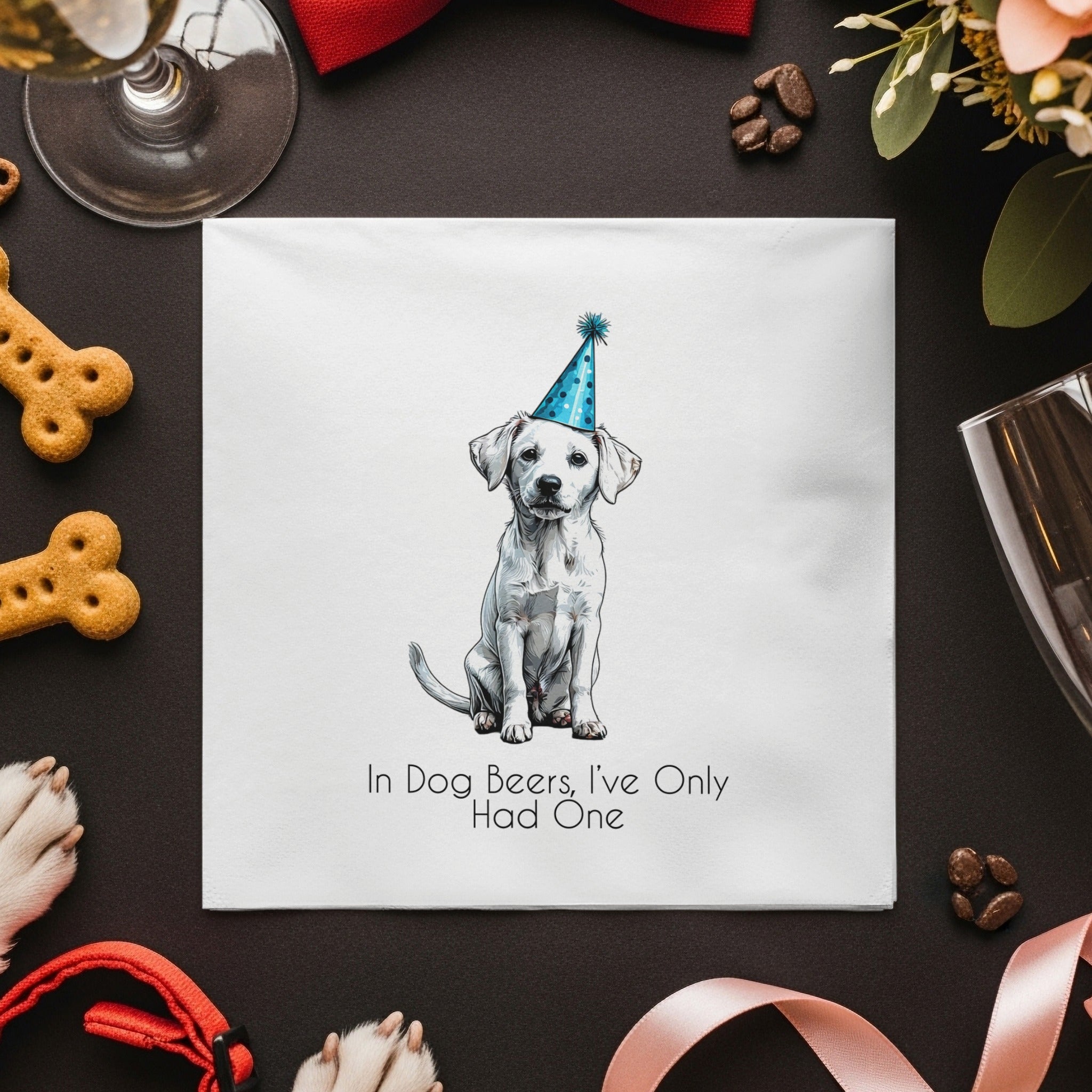 Party Dog Napkin, Cute Puppy Napkins, Birthday Labrador Napkin, Pet Lover Gift, Animal Art Napkins, Dog Portrait, Festive Napkins