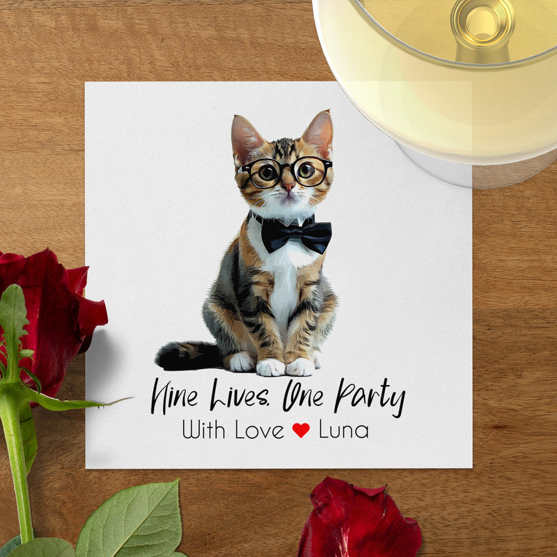 Cat Napkins, Funny Cat Napkins, Party Napkins, Kitten Napkins, Cute Cat Napkins, Animal Napkins, Pet Napkins, Whimsical Napkins