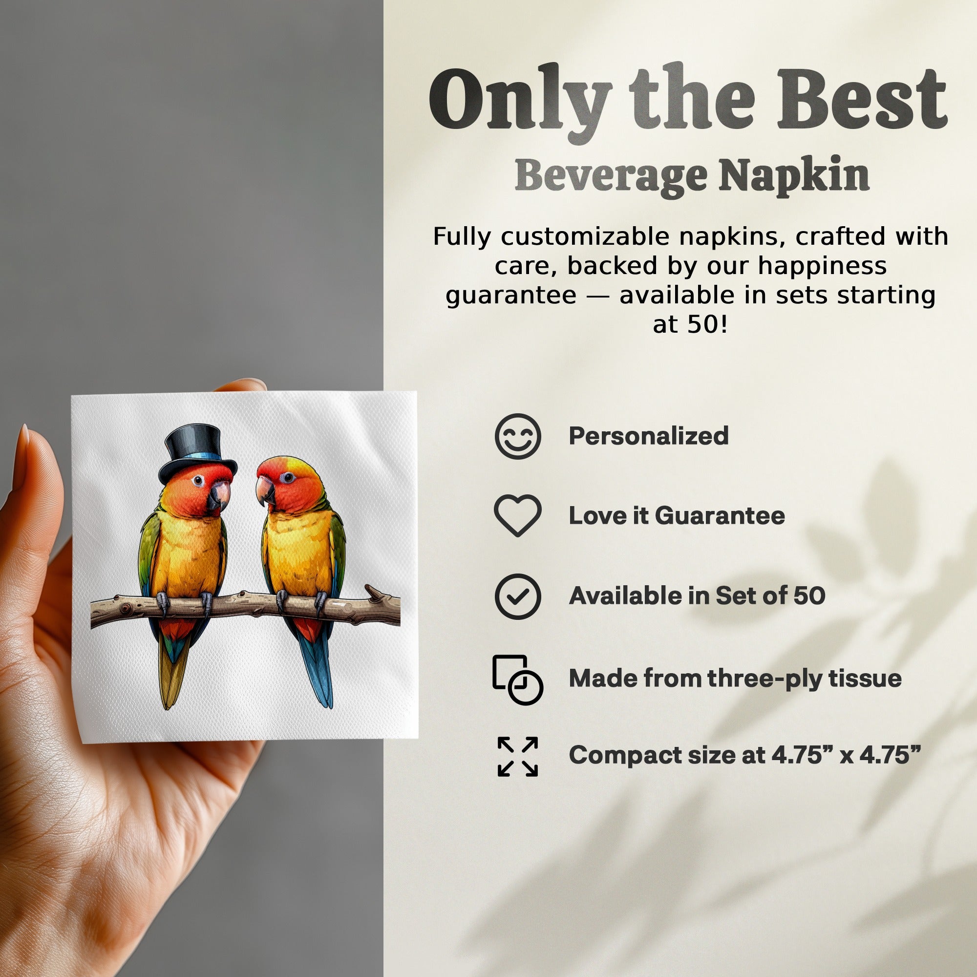 Sun Conure Napkins, Parrot Napkins, Bird Napkins, Funny Napkins, Elegant Napkins, Whimsical Napkins, Party Napkins, Decorative Napkins
