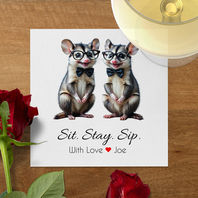 Possum Napkin, Funny Animal Napkin, Cute Possum, Animal Lover Gift, Party Napkin, Quirky Napkin, Table Decor, Birthday Napkin, Home Decor