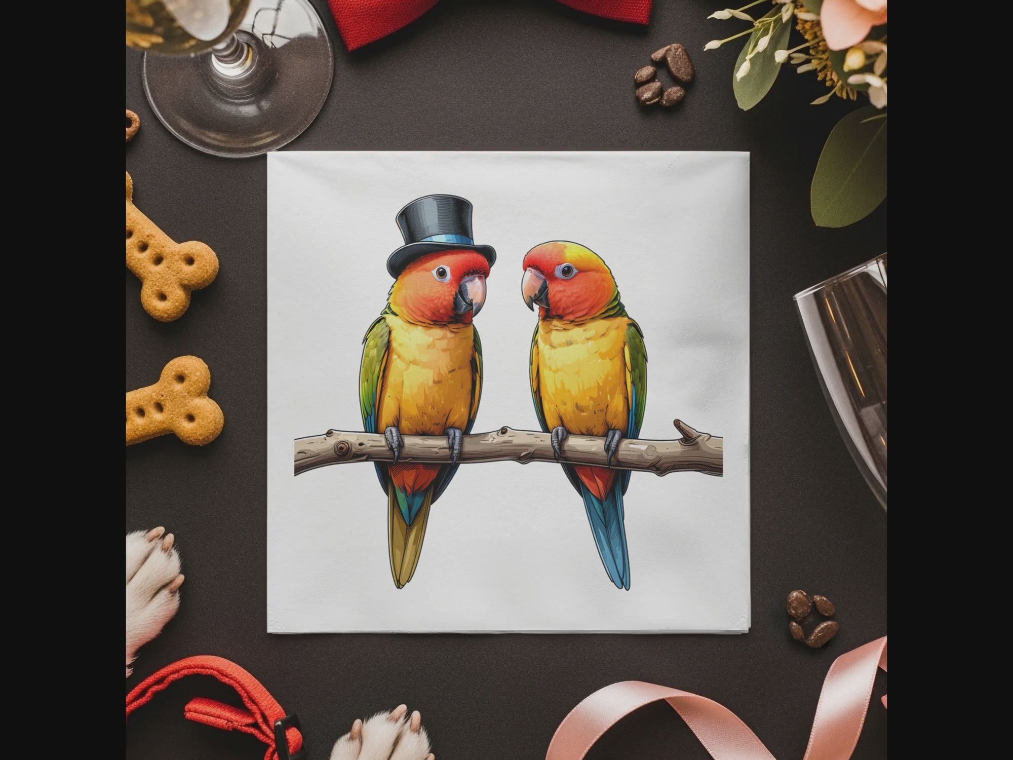 Sun Conure Napkins, Parrot Napkins, Bird Napkins, Funny Napkins, Elegant Napkins, Whimsical Napkins, Party Napkins, Decorative Napkins