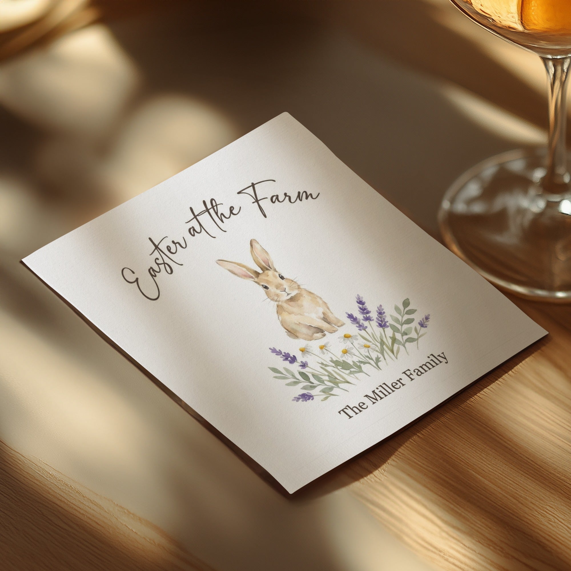 Personalized Easter Cocktail Napkins – Bunny & Spring Floral