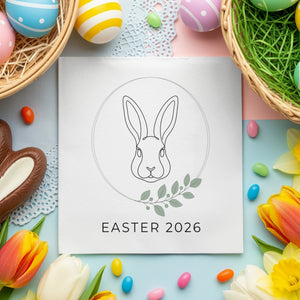 Personalized Easter Cocktail Napkins – Minimal Bunny Line Art