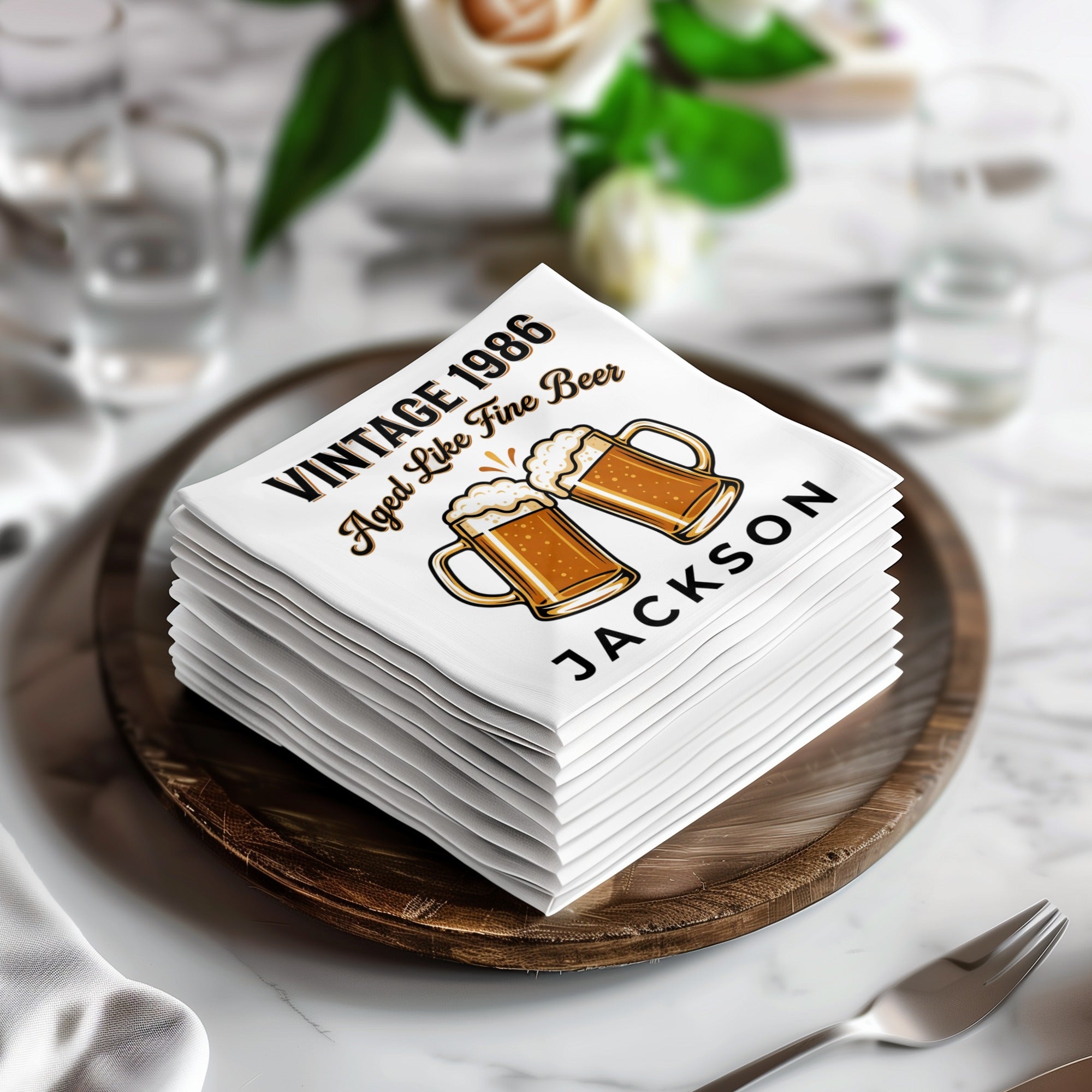 Celebrate Milestones Theme Birthday Cocktail Napkins