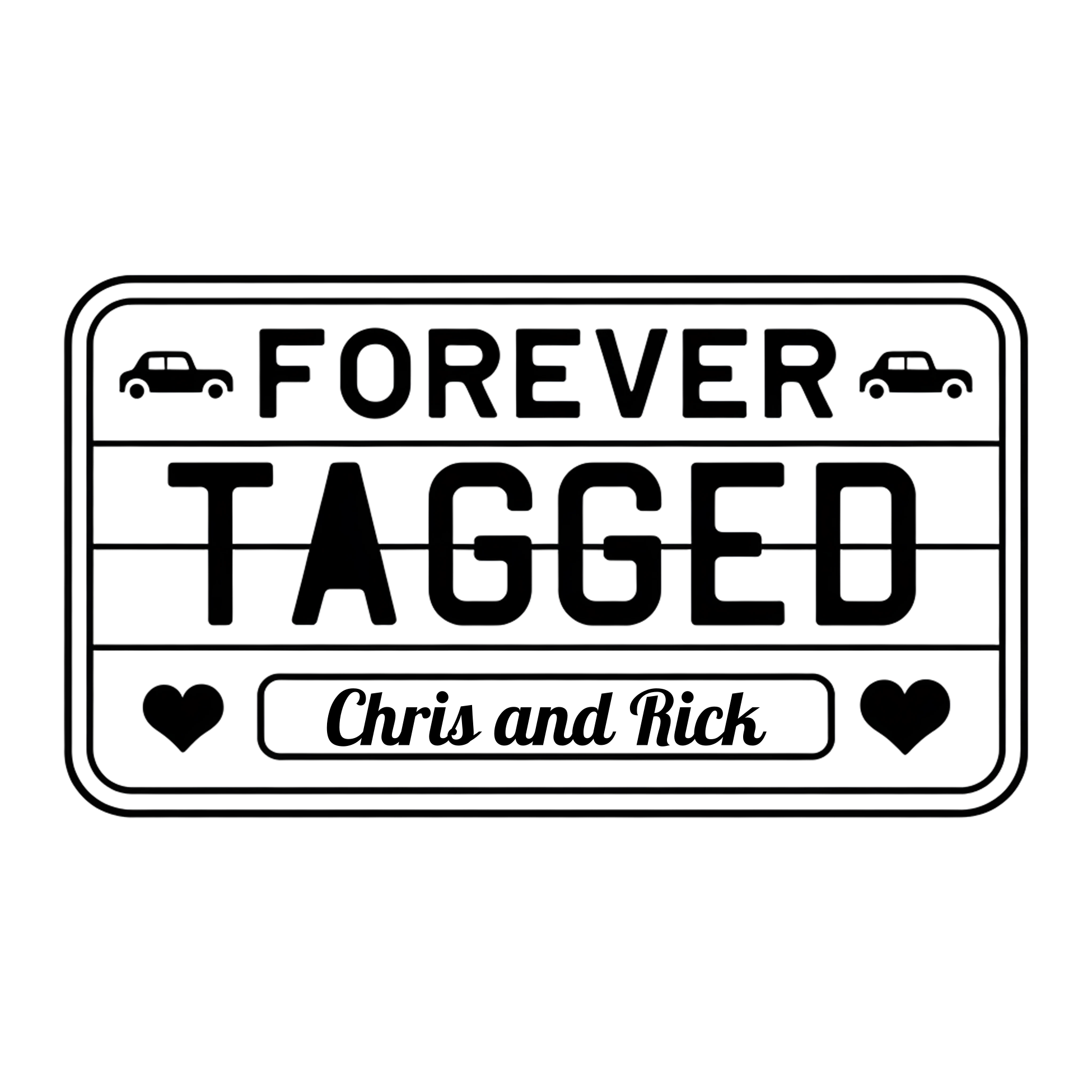 Wedding Personalized Cocktail Napkins – Retro Forever Tagged Design