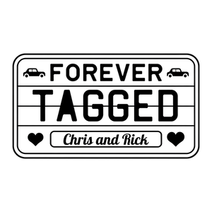 Wedding Personalized Cocktail Napkins – Retro Forever Tagged Design