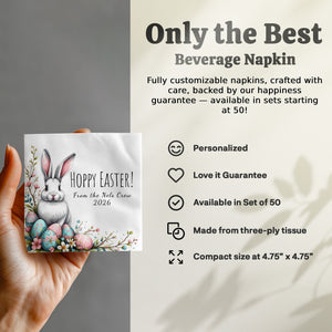 Hoppy Easter Napkins – Bunny & Easter Egg Design – Custom Spring Celebration Napkins