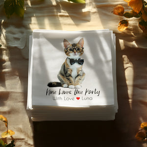 Cat Napkins, Funny Cat Napkins, Party Napkins, Kitten Napkins, Cute Cat Napkins, Animal Napkins, Pet Napkins, Whimsical Napkins