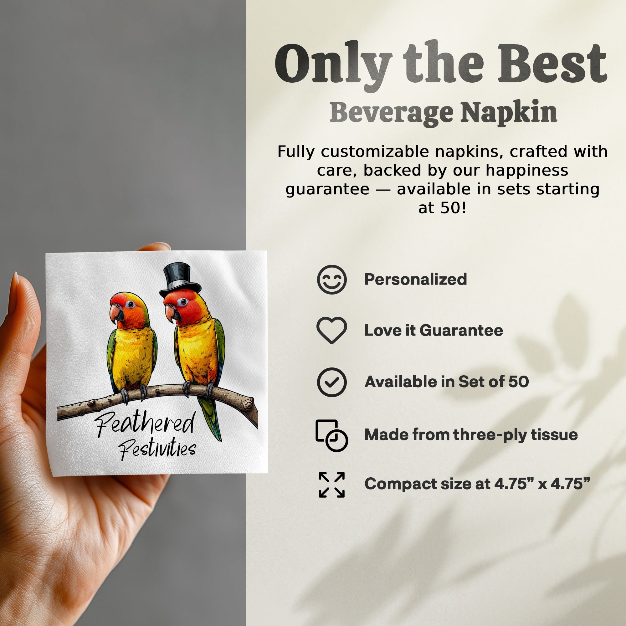 Sun Conure Napkin, Bird Napkin, Parrot Napkin, Party Napkin, Tropical Decor, Feathered Festivities, Whimsical Napkin, Fun Napkin