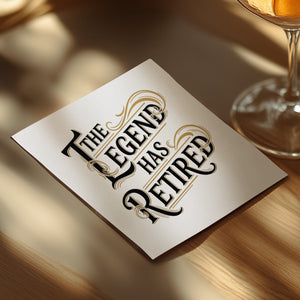 The Legend Has Retired Napkin, Retirement Party Decor, Farewell Napkins, Retirement Celebration, Retirement Gift, Retirement Theme