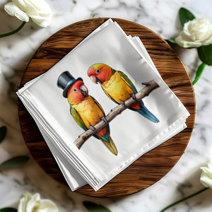 Sun Conure Napkins, Parrot Napkins, Bird Napkins, Funny Napkins, Elegant Napkins, Whimsical Napkins, Party Napkins, Decorative Napkins