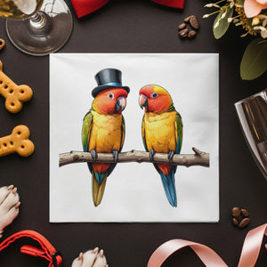 Sun Conure Napkins, Parrot Napkins, Bird Napkins, Funny Napkins, Elegant Napkins, Whimsical Napkins, Party Napkins, Decorative Napkins