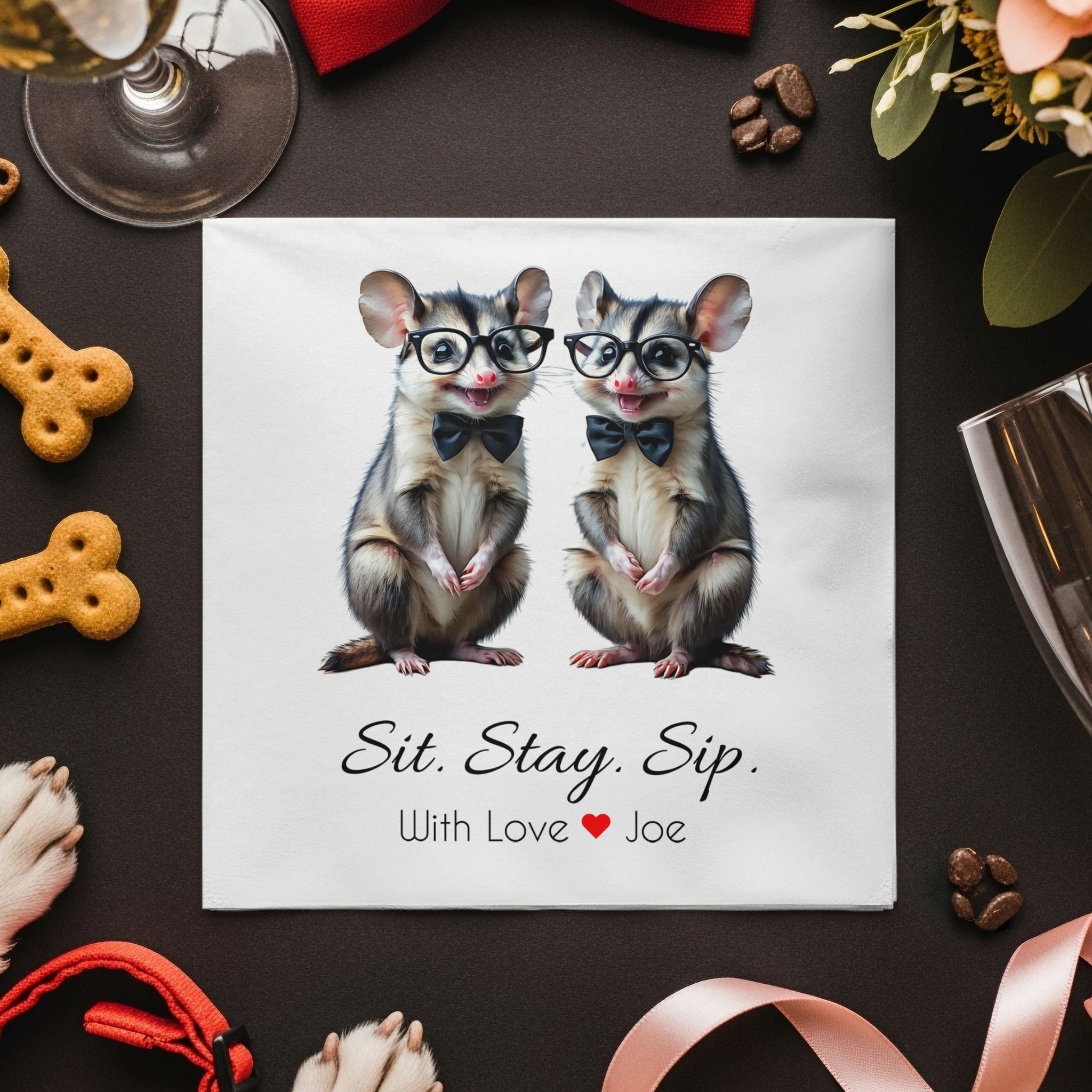 Possum Napkin, Funny Animal Napkin, Cute Possum, Animal Lover Gift, Party Napkin, Quirky Napkin, Table Decor, Birthday Napkin, Home Decor