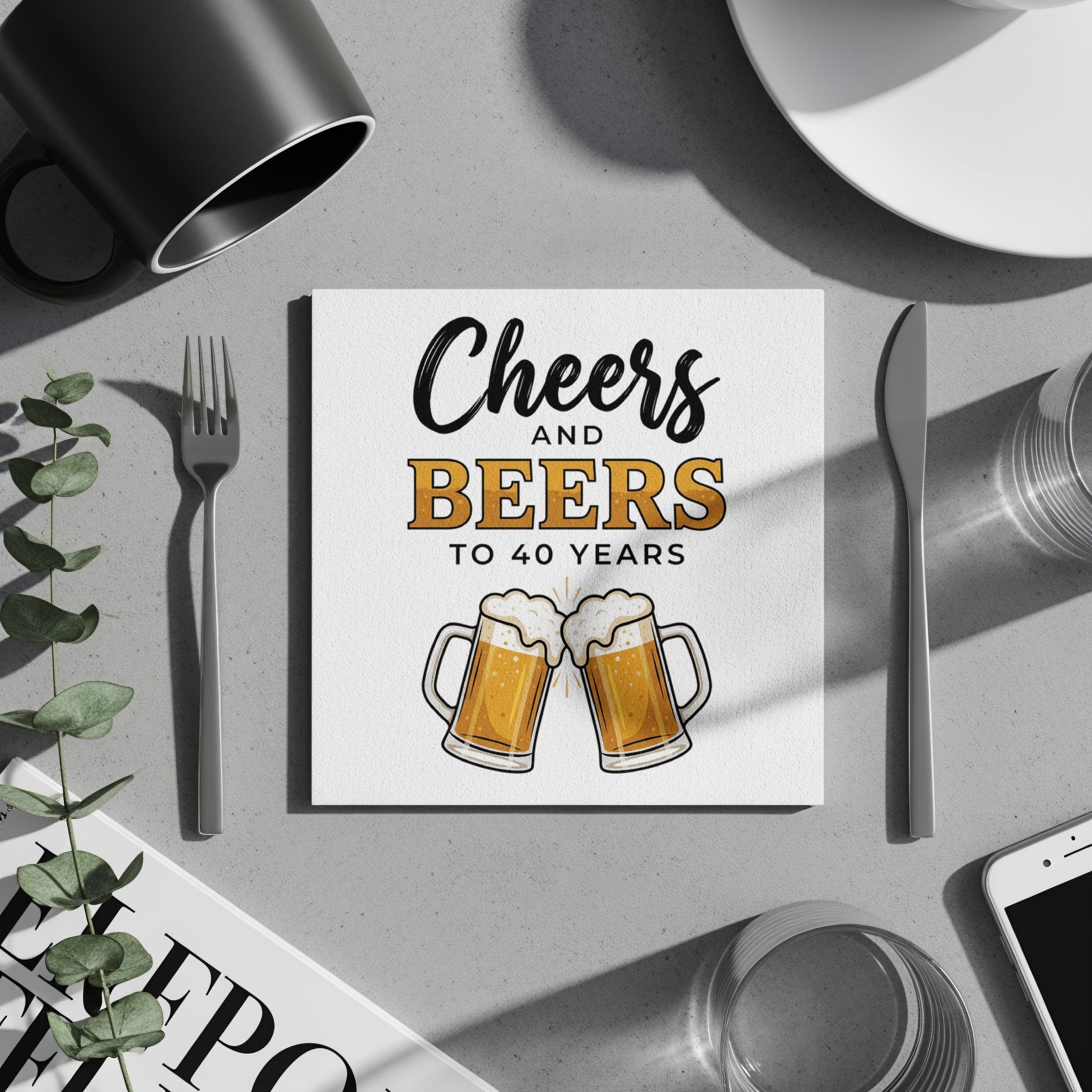 Cheers Beers With Name Age Birthday Cocktail Napkins