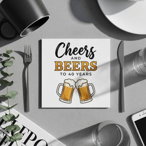 Cheers Beers With Name Age Birthday Cocktail Napkins