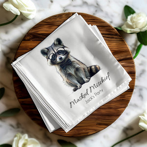 Raccoon Napkin, Animal Napkin, Nerd Raccoon, Party Napkins, Cocktail Napkin, Funny Napkin, Decorative Napkin, Hostess Gift