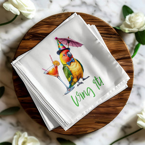 Party Parrot Napkins, Cocktail Bird Napkins, Wing It Beverage Napkins, Fun Party Napkins, Bird Lover Gift, Tropical Napkins, Festive Napkins