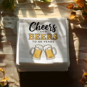 Cheers Beers With Name Age Birthday Cocktail Napkins