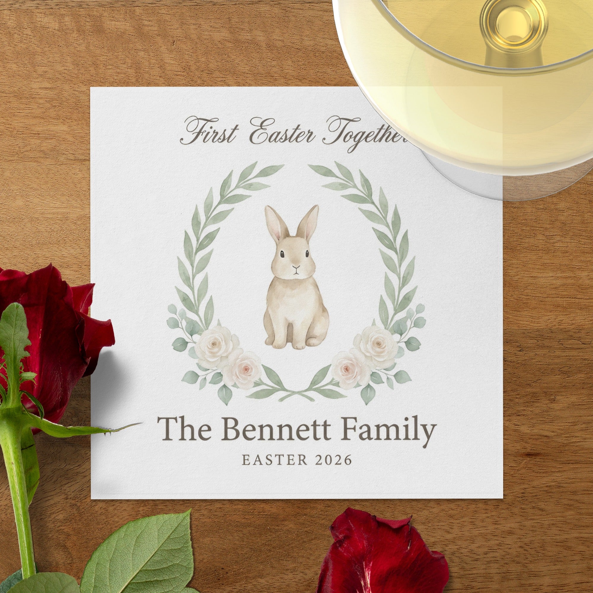 Personalized Easter Beverage Napkins – First Easter as a Family