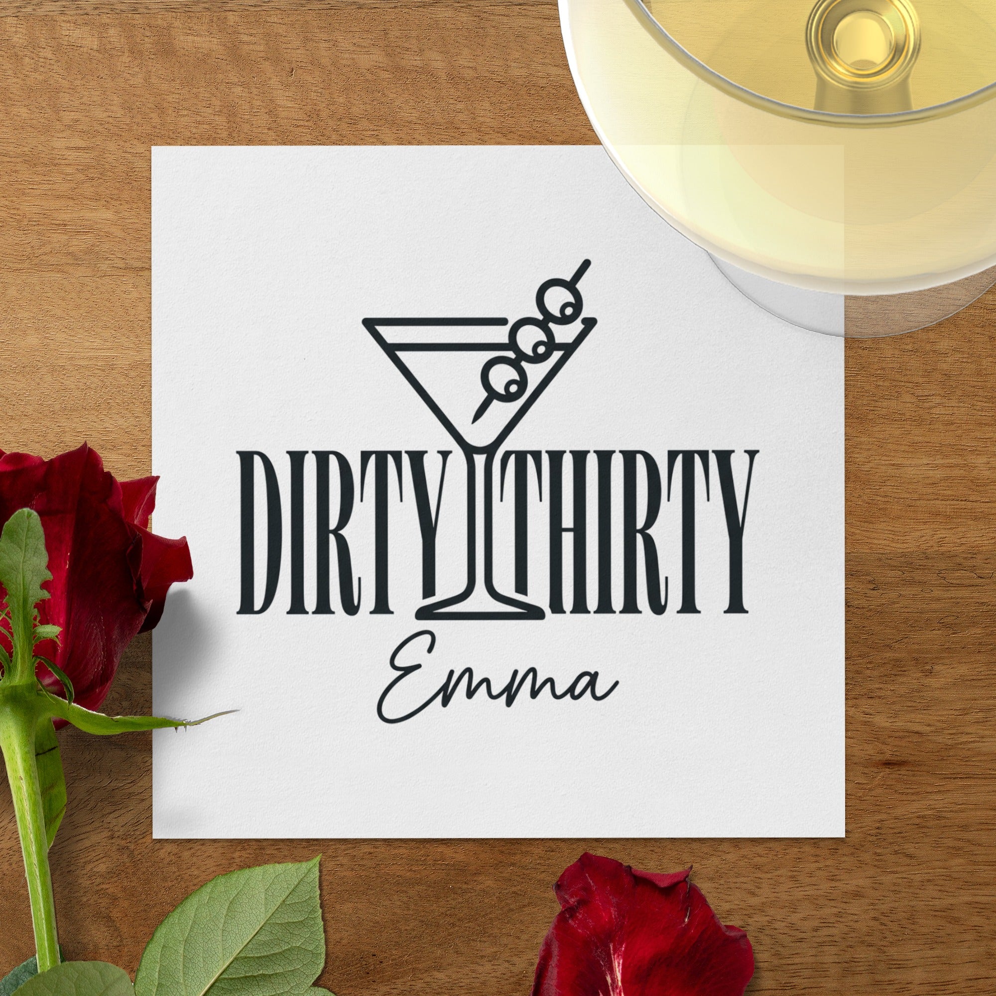 Cocktail Name and Age Birthday Cocktail Napkins