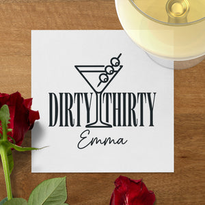 Cocktail Name and Age Birthday Cocktail Napkins