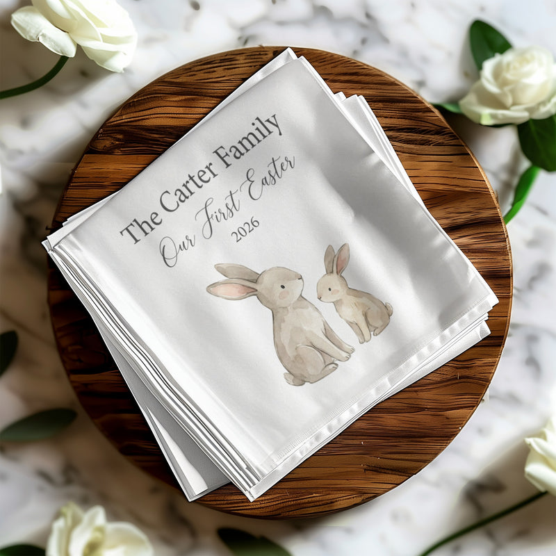 Personalized Easter Beverage Napkins – First Easter as a Family