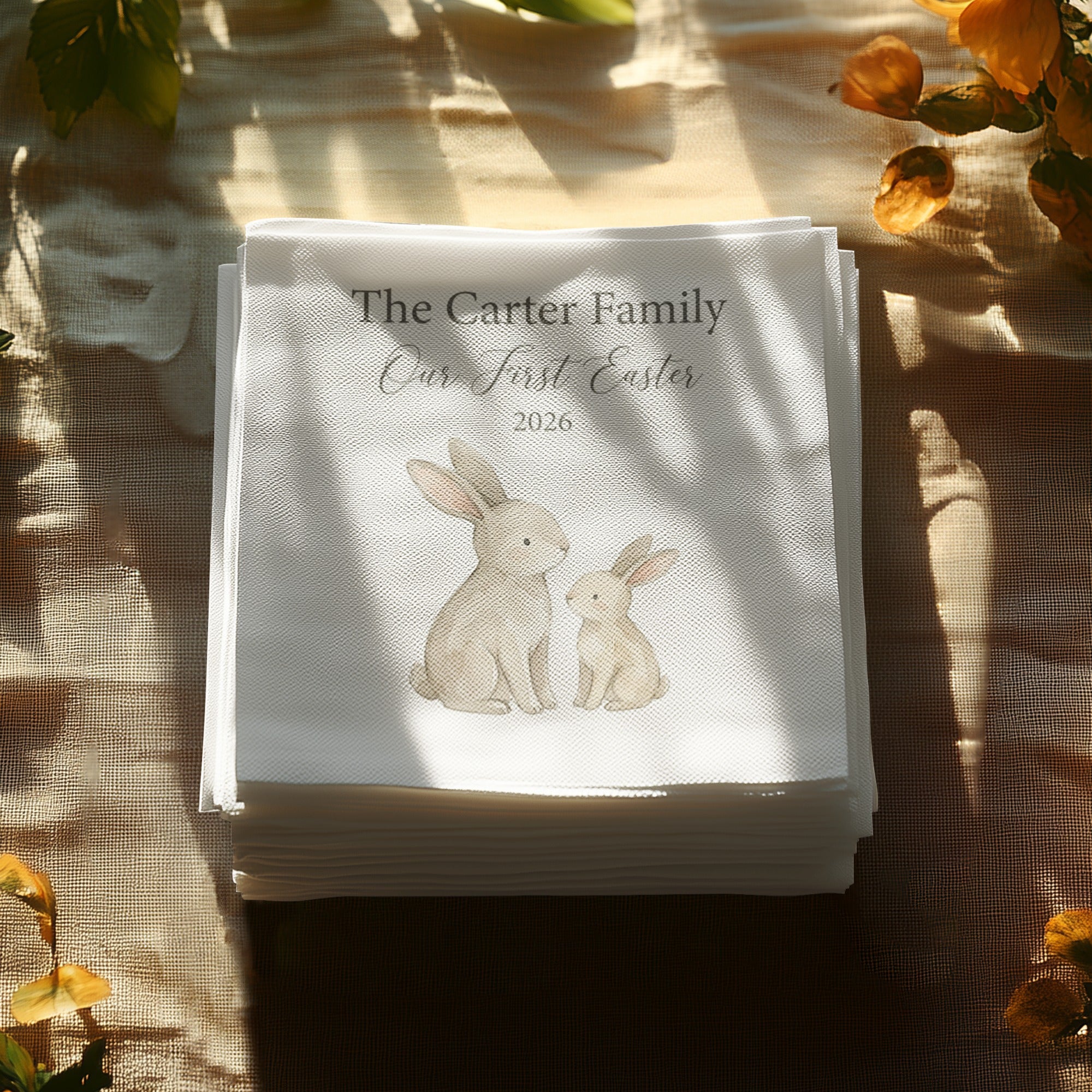 Personalized Easter Beverage Napkins – First Easter as a Family