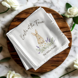 Personalized Easter Cocktail Napkins – Bunny & Spring Floral