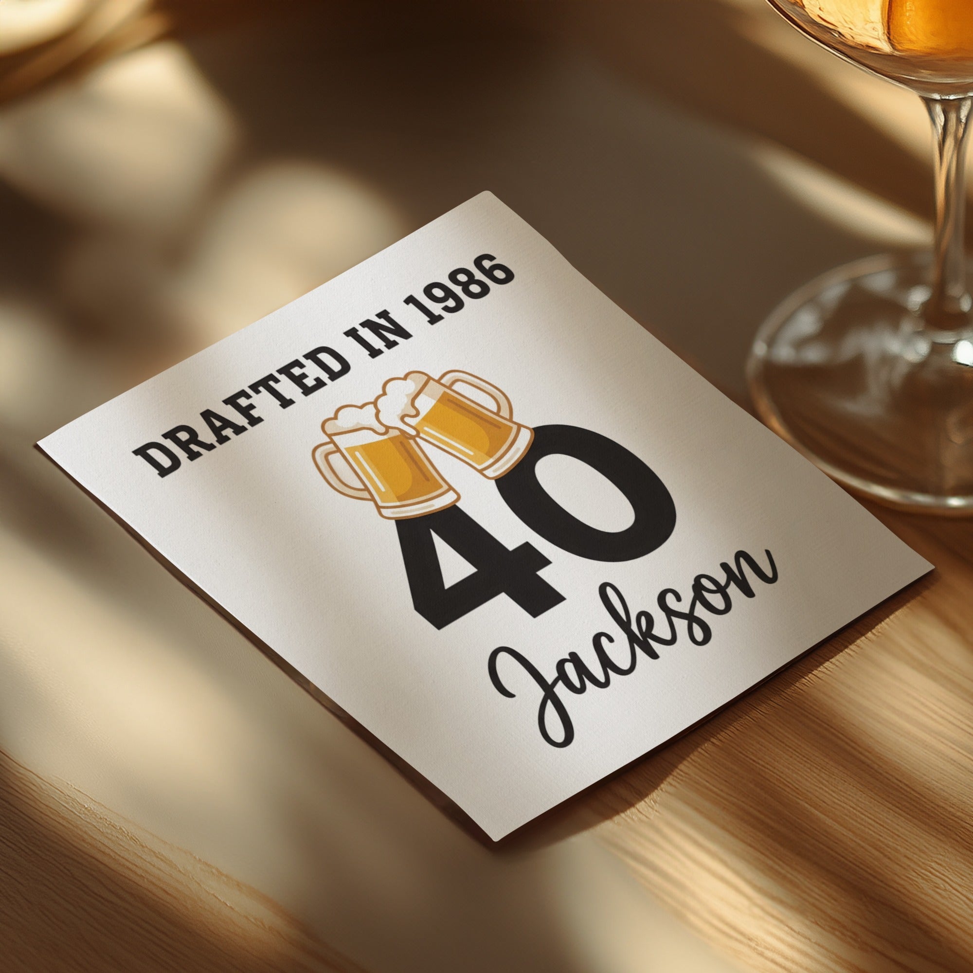 Milestone Name and Age Birthday Cocktail Napkins