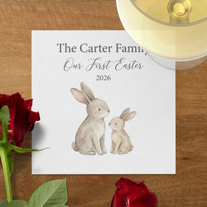 Personalized Easter Beverage Napkins – First Easter as a Family