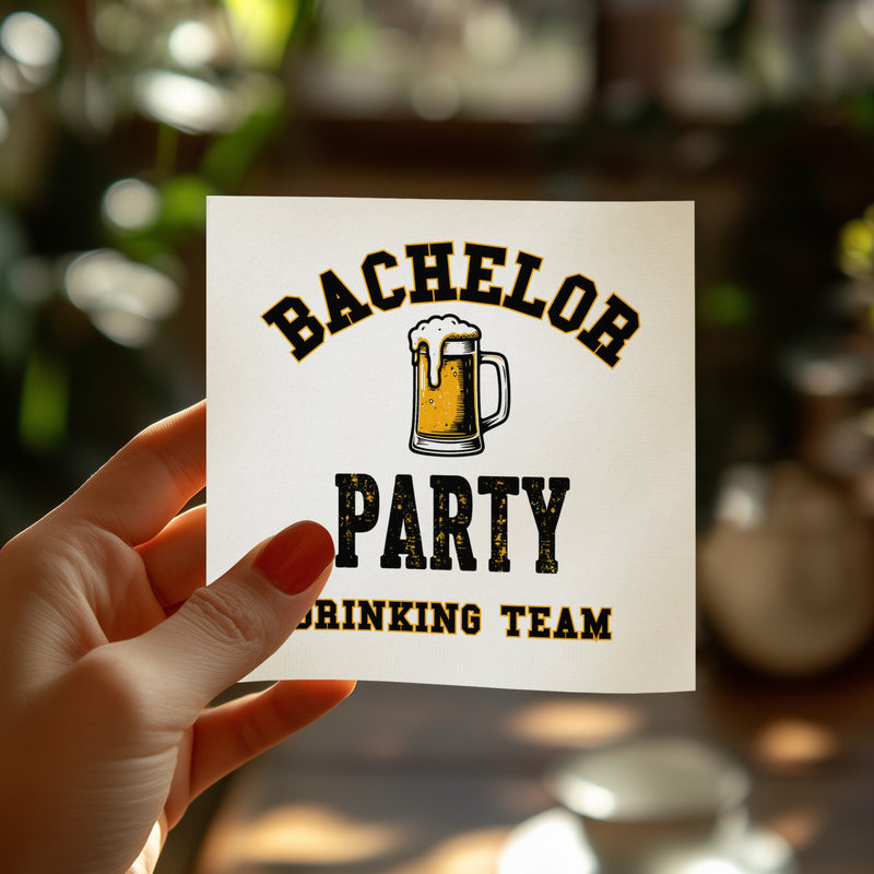 Personalized Bachelor Party Napkins – Drinking Team – Custom Party Napkins with Beer Mug Design