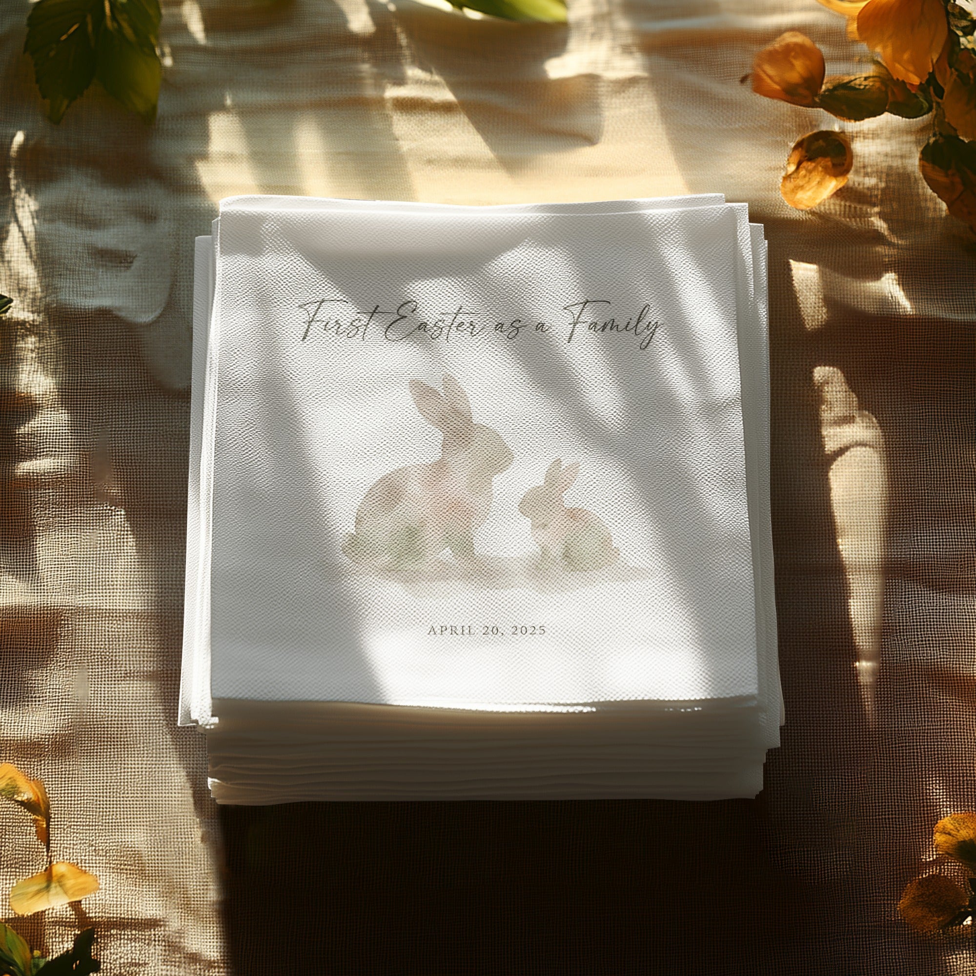 Personalized Easter Cocktail Napkins – First Easter as a Family