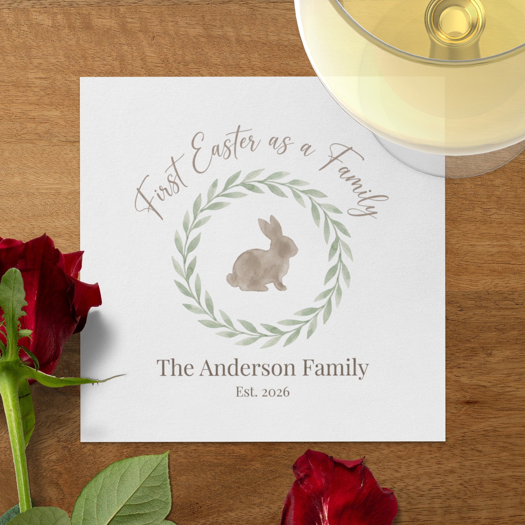 Personalized Easter Cocktail Napkins – First Easter as a Family