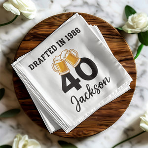 Milestone Name and Age Birthday Cocktail Napkins