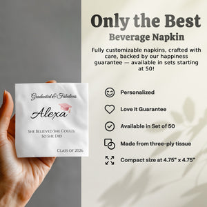 Graduated and Fabulous Napkin, Class of 2026, Personalized Graduation, Graduation Party Favor, Graduation Gift, Name Napkin