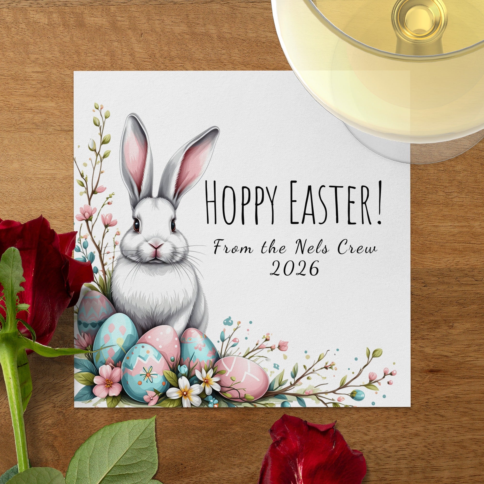 Hoppy Easter Napkins – Bunny & Easter Egg Design – Custom Spring Celebration Napkins
