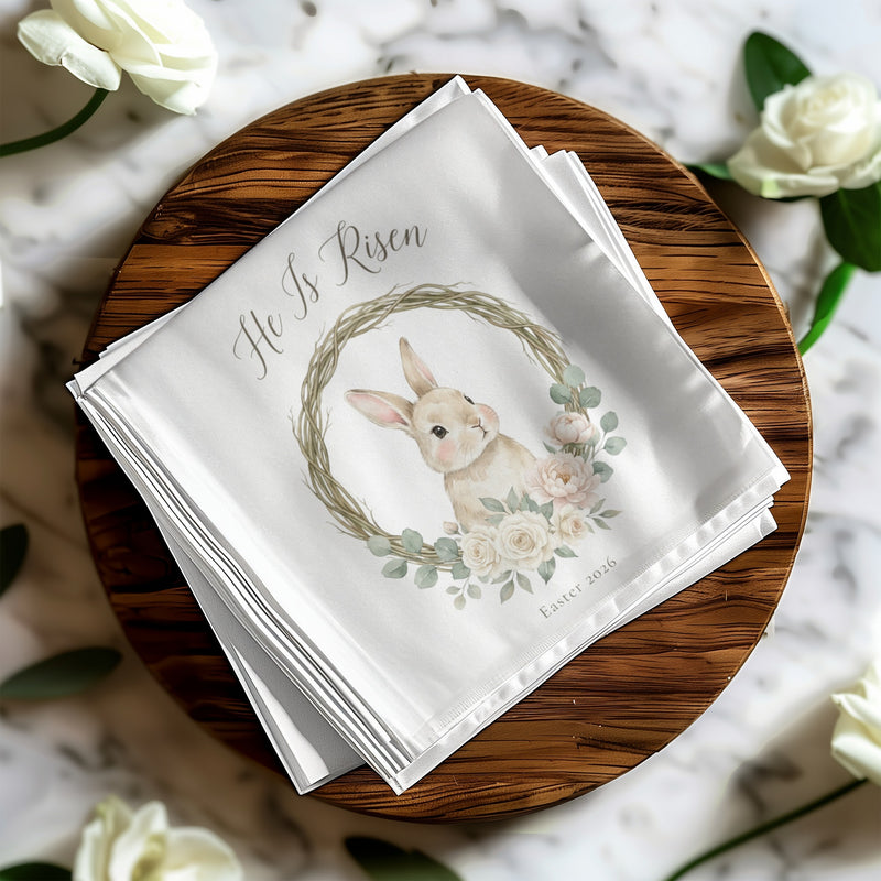 Personalized Easter Beverage Napkins – He Is Risen