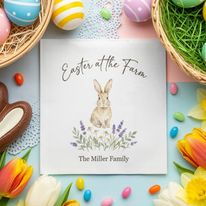 Personalized Easter Cocktail Napkins – Bunny & Spring Floral
