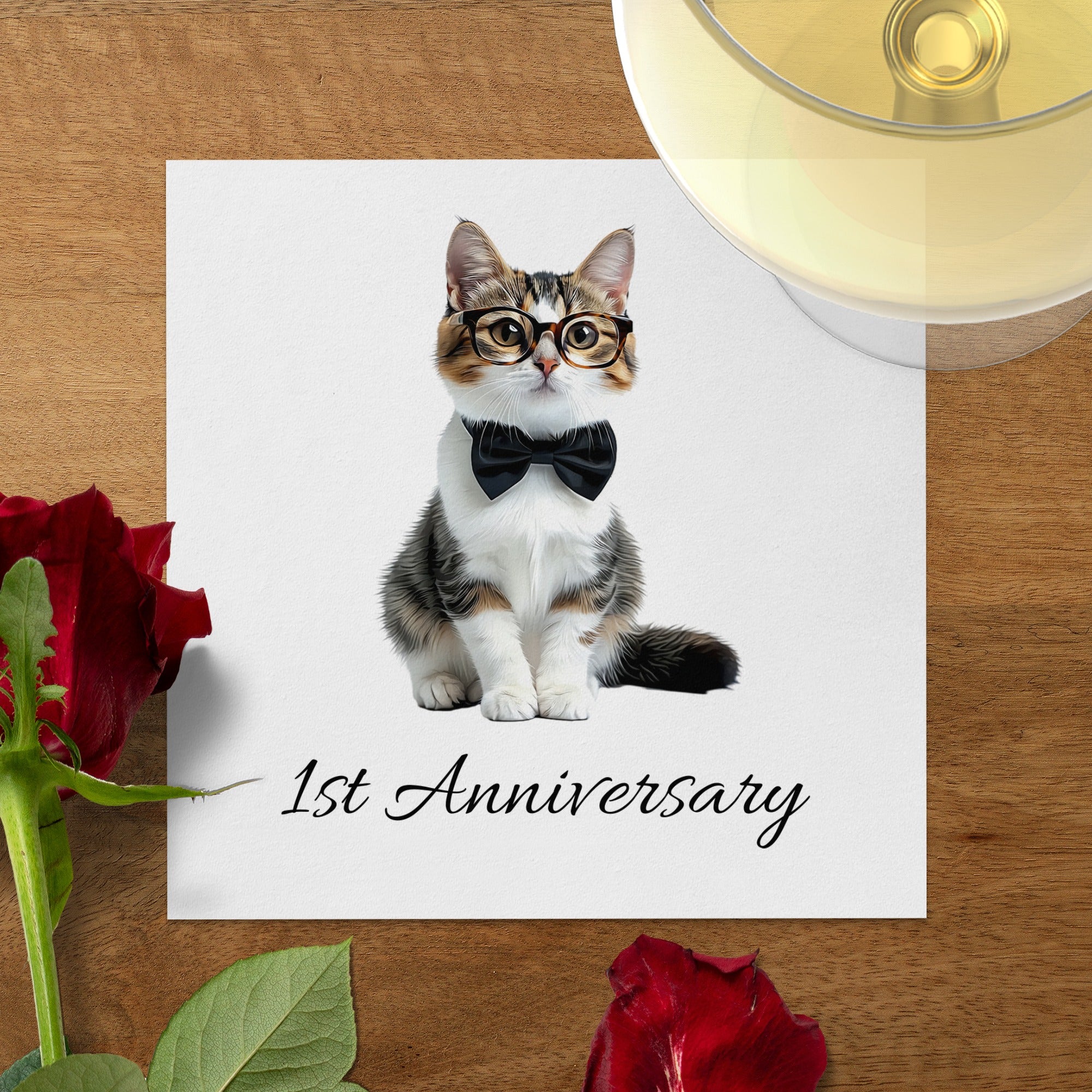 Cute Cat Napkin, 1st Anniversary Napkins, Funny Pet Lover Gift, Decorative Napkins, Novelty Napkins, Party Napkin Favors, Kitten Napkin