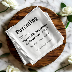 Parenting Definition Napkin, Funny Mom Dad Napkins, World's Best Parent Napkins, Hide Snacks Napkin, Parent Humor Gift, Unique Napkin