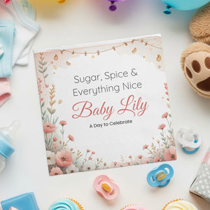Personalized Baby Shower Napkins – Sugar, Spice & Everything Nice – Custom Baby Shower Napkin – Soft Floral Border