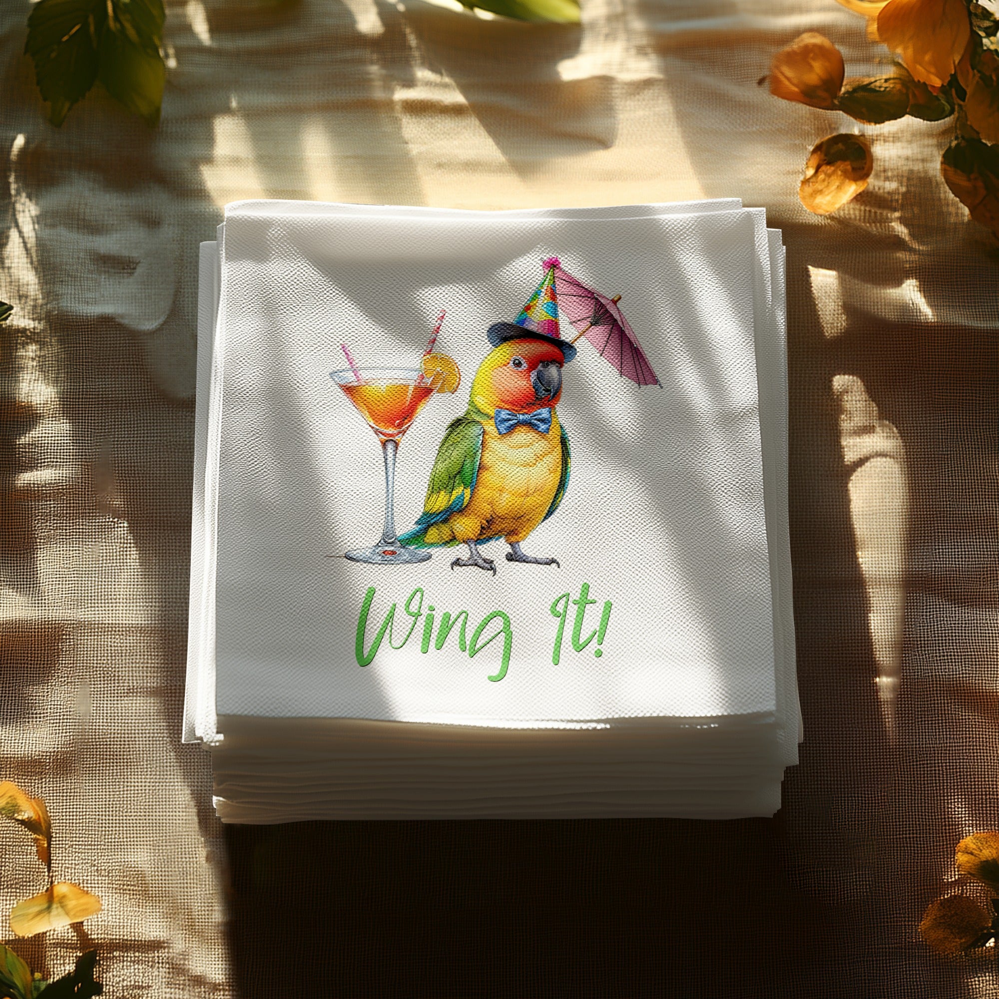 Party Parrot Napkins, Cocktail Bird Napkins, Wing It Beverage Napkins, Fun Party Napkins, Bird Lover Gift, Tropical Napkins, Festive Napkins