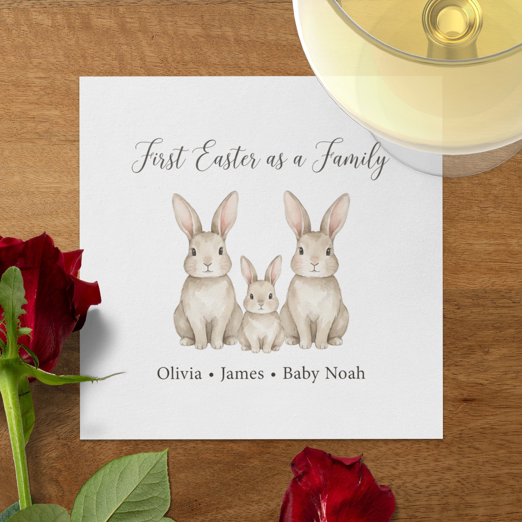 Personalized Easter Beverage Napkins – First Easter as a Family
