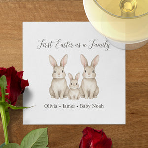 Personalized Easter Beverage Napkins – First Easter as a Family