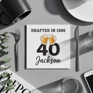 Milestone Name and Age Birthday Cocktail Napkins